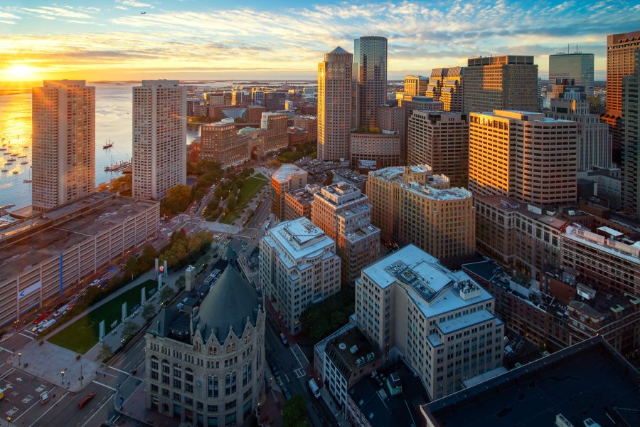 Boston Commercial Property Management | Boston Skyline Financial District and Back Bay